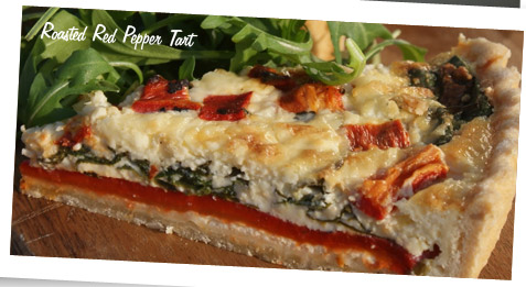 Roasted Red Pepper Tart - Baking with the Pink Whisk