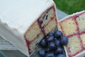 Blueberry & Vanilla Battenberg