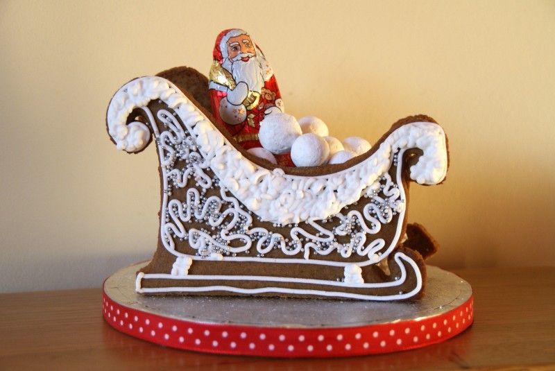 Santa Sleigh Gingerbread Template
