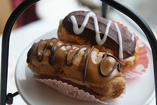 Vanilla Choc and Coffee Eclairs